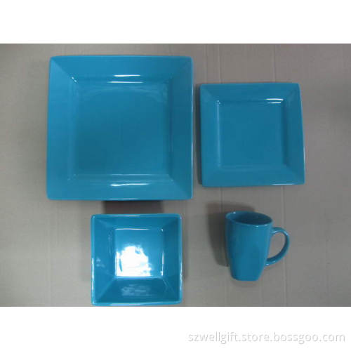 16PCS Stoneware Square Dinner Set